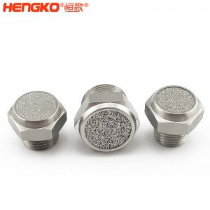 廠家直銷316不銹鋼燒結(jié)消聲器耐高溫降噪，粉末燒結(jié)氣動元件可按需定制