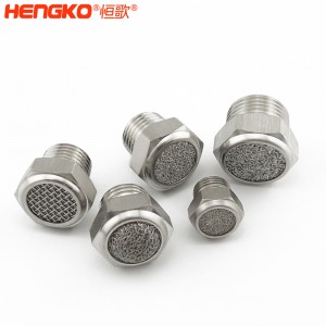 專業(yè)定制燒結(jié)不銹鋼平頭錐形消聲器工業(yè)除塵消音降噪氣動(dòng)元件，應(yīng)用于鼓風(fēng)機(jī)