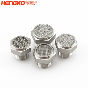 不銹鋼粉末/絲網(wǎng)燒結(jié)平頭消音器_降噪氣動消聲器
