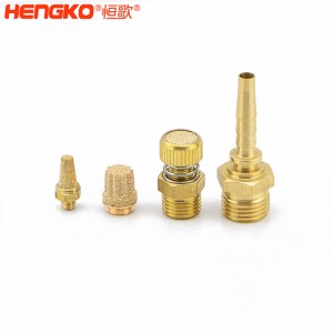 恒歌定制不銹鋼/銅粉氣動(dòng)元件消音器_消音濾芯降噪耐高溫，應(yīng)用于真空泵