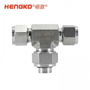 卡套式T型氣體過濾器316L不銹鋼高壓高精度過濾閥三通過濾器